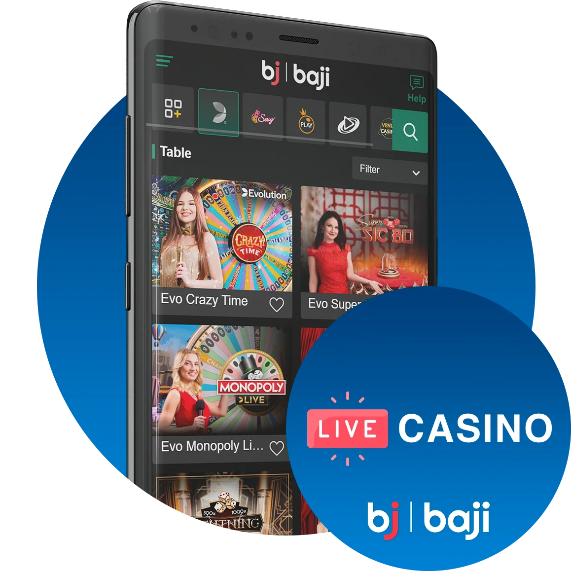 Baji-এ 100টিরও বেশি লাইভ ক্যাসিনো গেম অন্বেষণ করুন