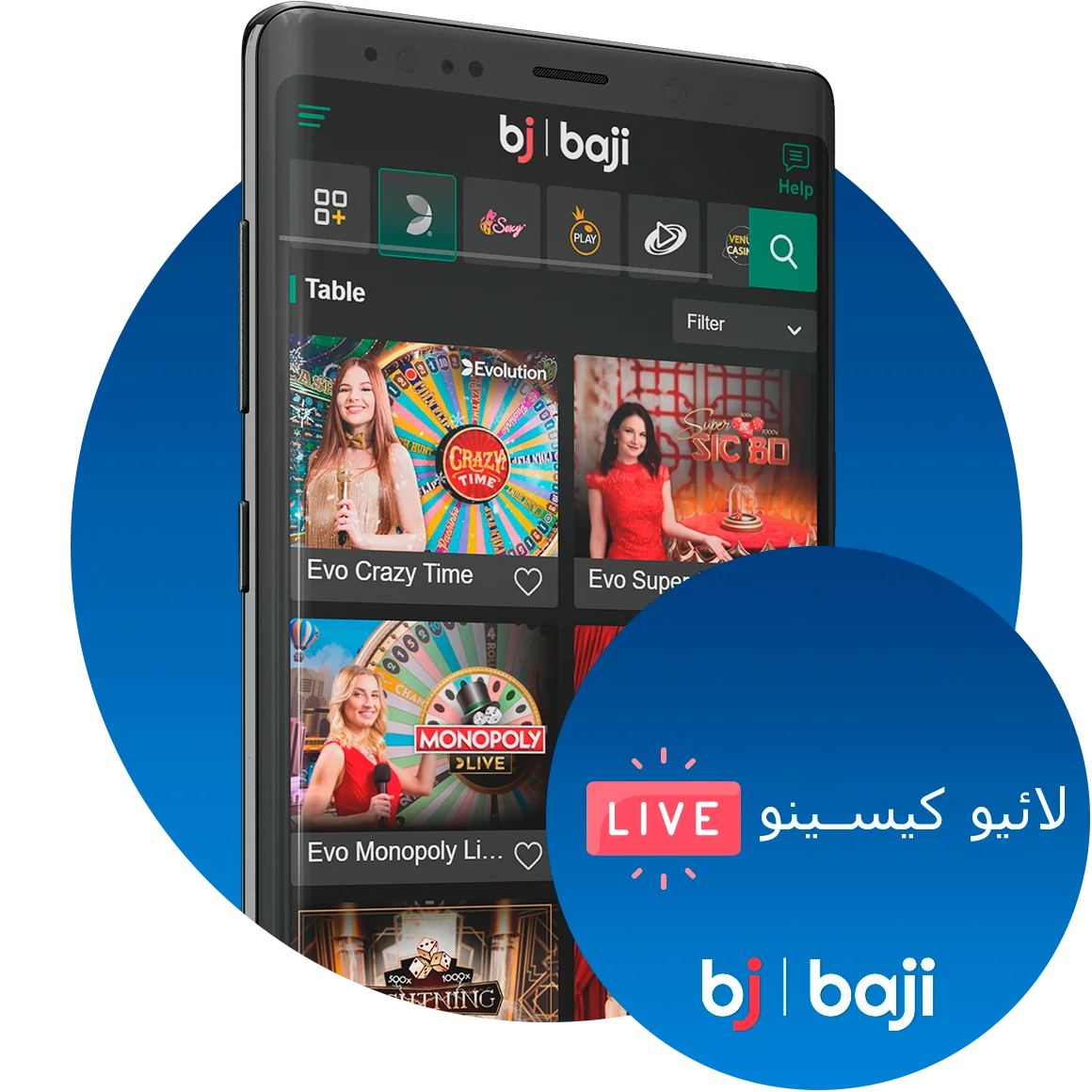 Baji پر 100+ سے زیادہ لائیو کیسینو گیمز دریافت کریں۔
